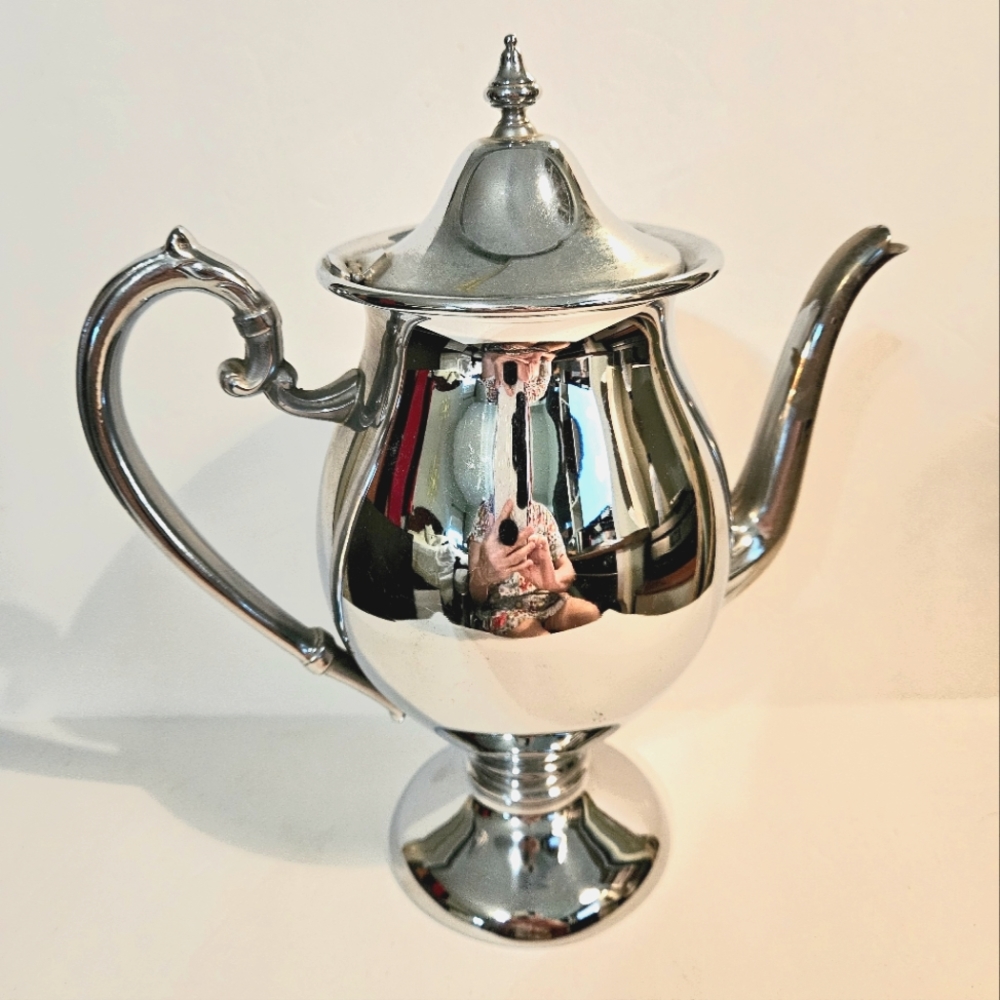 Vintage L.B. Lehman Bros. Tea / Coffee Pot Chromium w/Handle 10"